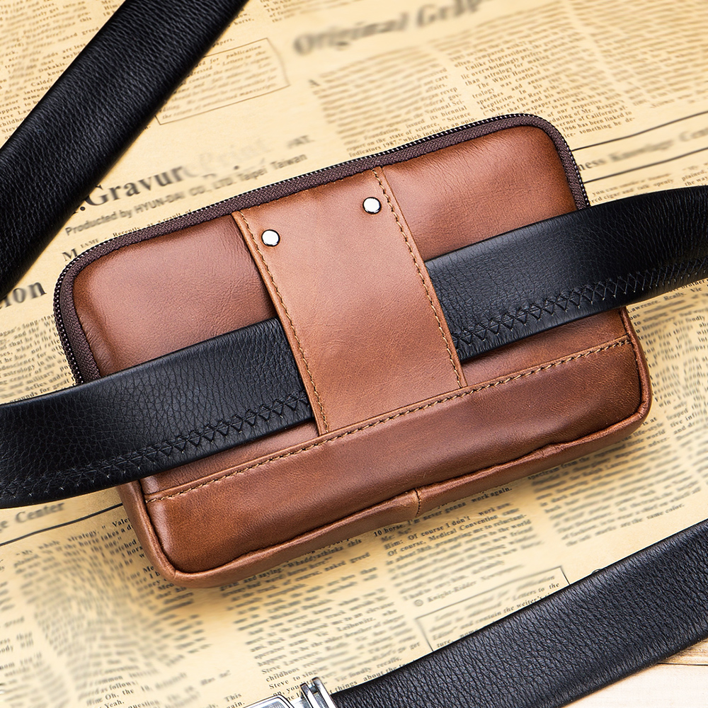 Genuine leather men's waist ba - Saddle Bag Leather reseña y precio