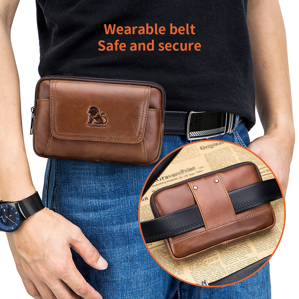 Genuine leather men's waist ba - Saddle Bag Leather reseña y precio