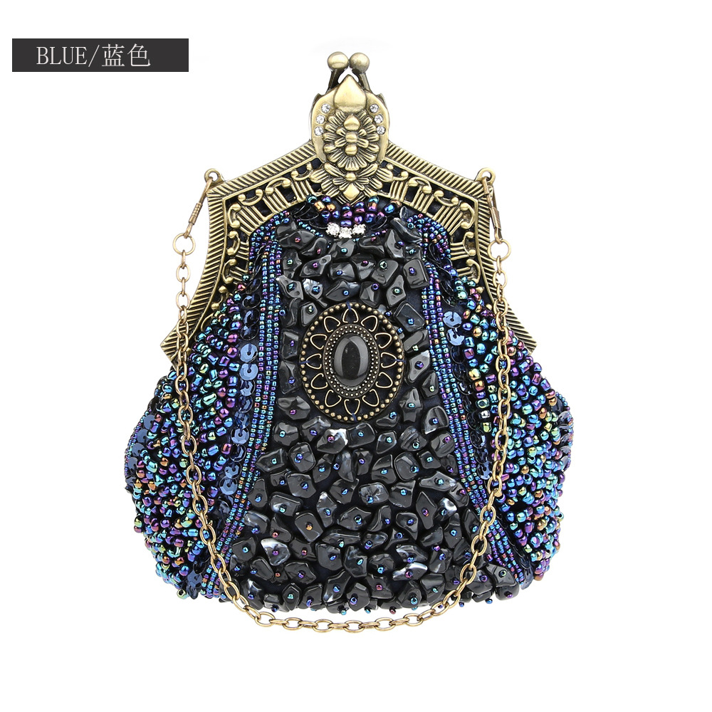 Retro Fashion Pearl Sequin Bea - Women Bags Gold reseña y precio