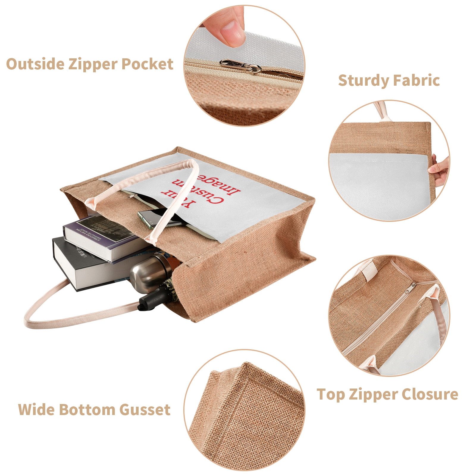 Portable Burlap Jute Shopping  - Women Bags Jute reseña y precio