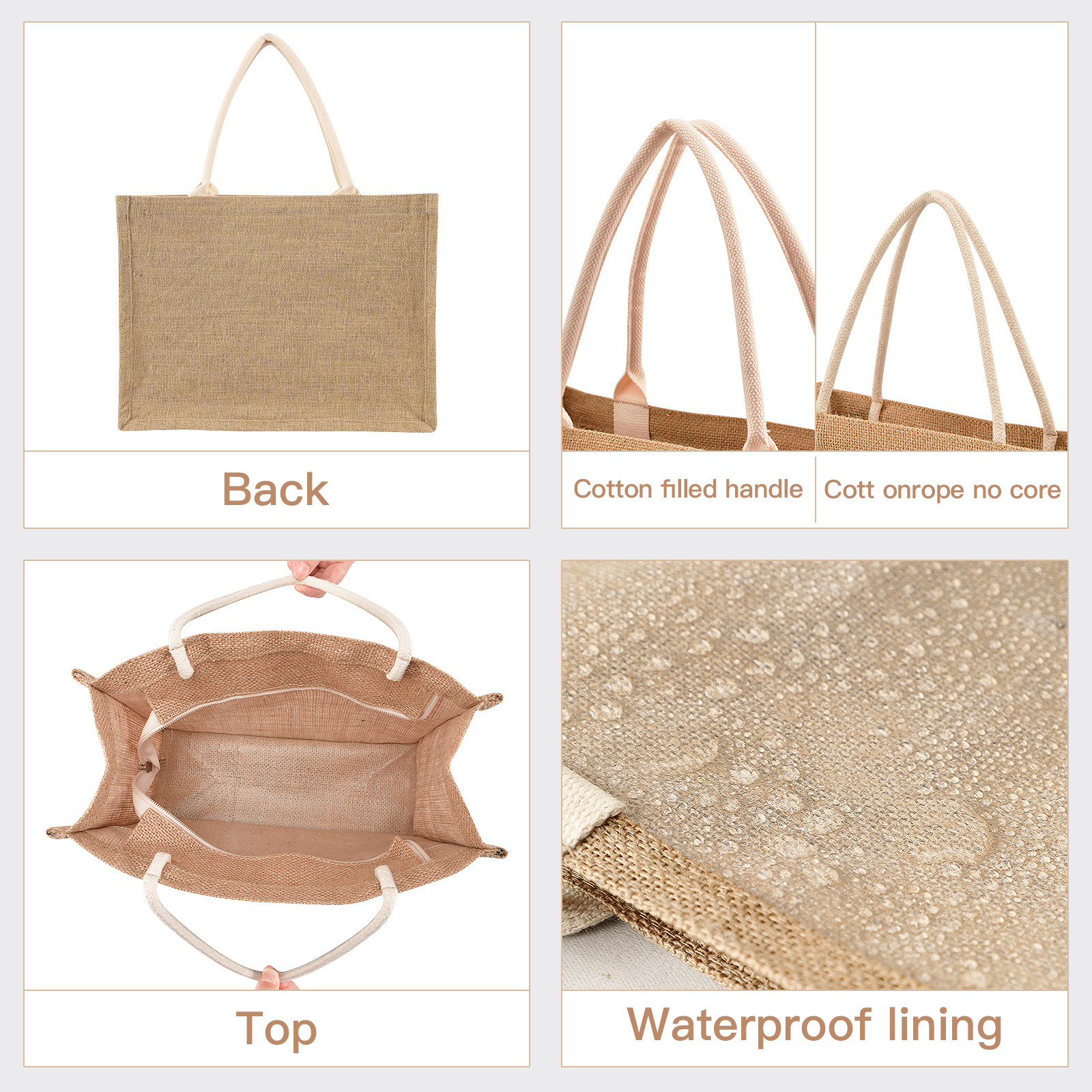 Portable Burlap Jute Shopping  - Women Bags Jute reseña y precio