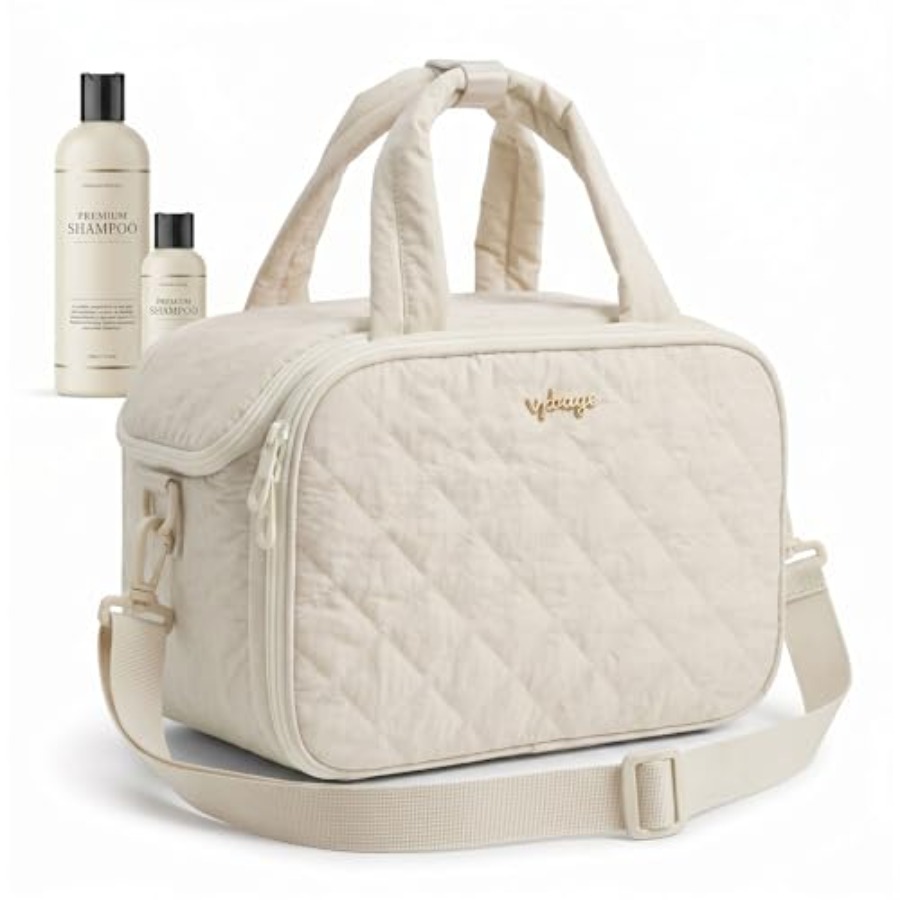 Large Quilted Toiletry Bag for - Women Bags For Travel reseña y precio