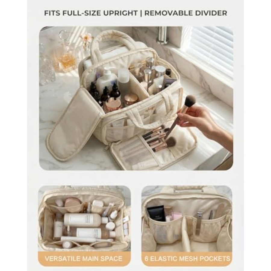 Large Quilted Toiletry Bag for - Women Bags For Travel reseña y precio