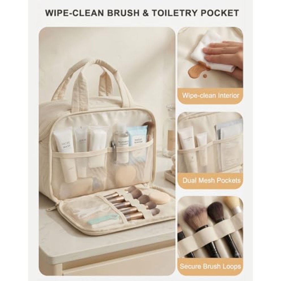 Large Quilted Toiletry Bag for - Women Bags For Travel reseña y precio