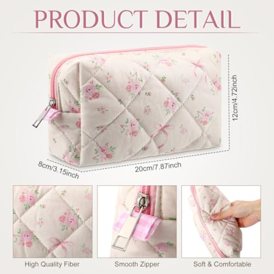 10 Pcs Quilted Makeup Bag Bulk - Women Bags For Travel reseña y precio