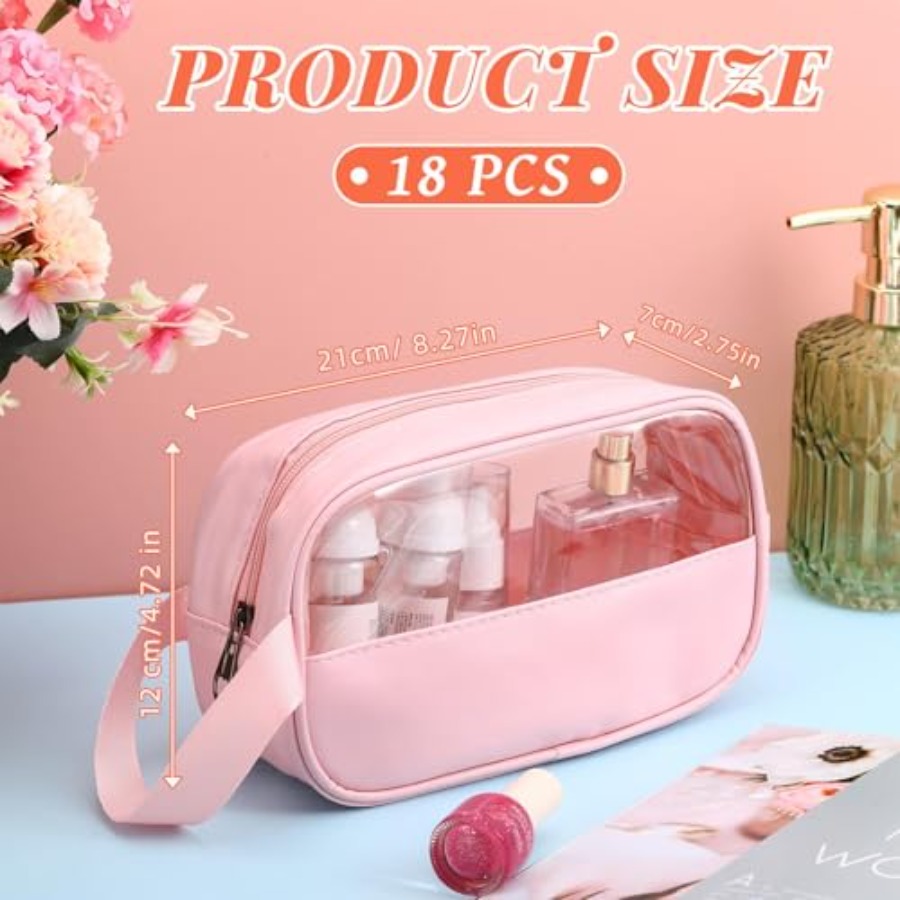 18 Pcs Clear Cosmetic Bags Bul - Women Bags For Travel reseña y precio