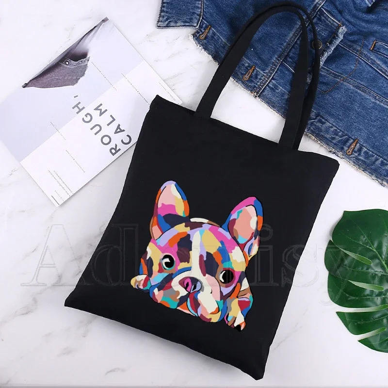 French Bulldog Shopping Bag Gr - Women Bags Jute reseña y precio